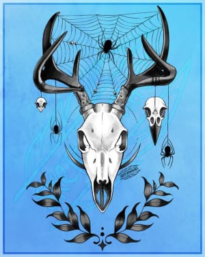 Image of skulls & spiders