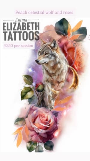 Image of Peach Celestial Wolf and roses (priced per session)