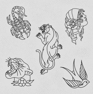 Image of BOLD LINE WORK TRADITIONAL FLASH