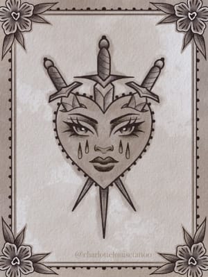 Image of 3 of Swords Lady