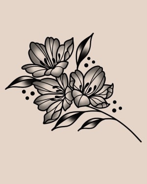Image of Bold trio flower stem