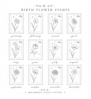 Image of Birth flower stamps