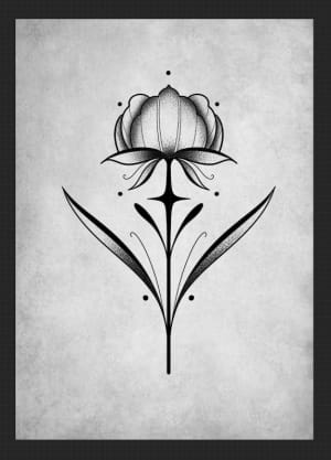 Image of Blackwork flower 1