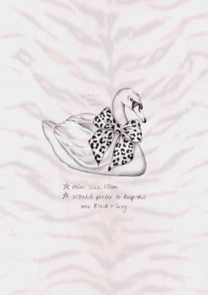 Image of Swan with leopard bow