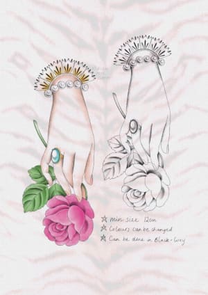 Image of Vintage hand holding rose