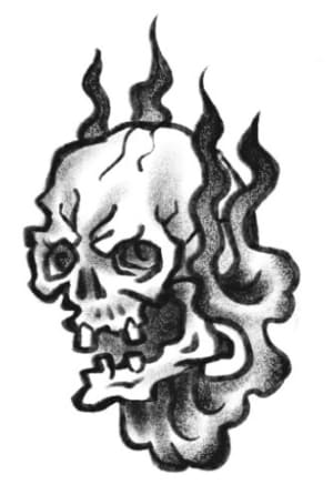Image of Skull in flames 