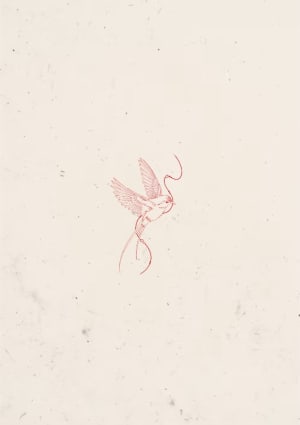 Image of Bird with ribbon - 11cm 