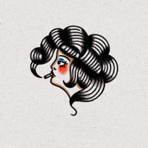Image of Smoking Lady Head