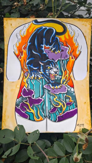 Image of Crawling Panther: Full back piece 