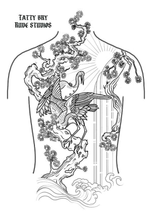 Image of Japanese crane backpiece 