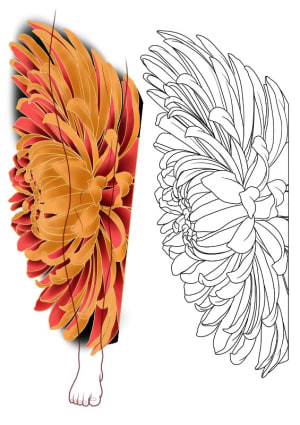 Image of giant chrysanthemum leg sleeve