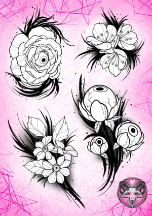 Image of Blackwork florals 🌸