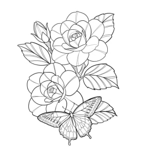 Image of Floral butterflies 