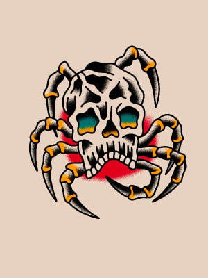 Image of Skull spider 5” x 4.5”