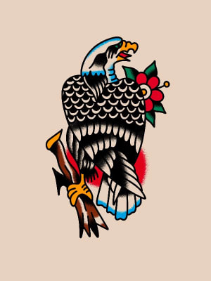 Image of Perched eagle 6” x 4”