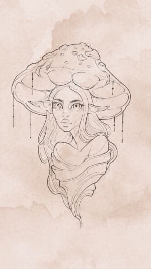 Image of The solitary mushroom 