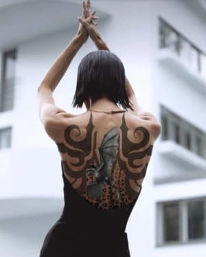 Image of Dragon ornamental back piece
