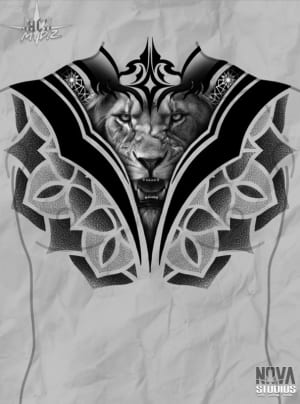 Image of Lion & Geometric Front piece