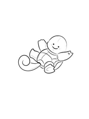 Image of Squirtle (8cm) £90 blackwork - £110 watercolour
