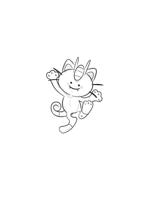 Image of Meowth (8cm) £90 blackwork £110 watercolour