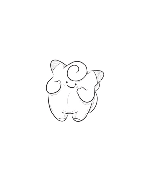 Image of Clefairy (8cm) £90 blackwork £110 watercolour