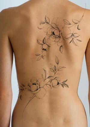 Image of Peonies 2 (back piece) 