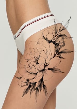 Image of Peony thigh piece 