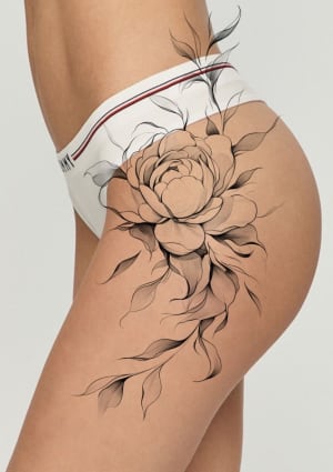 Image of Peony thigh piece 2