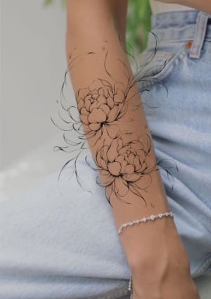 Image of Peonies (arm piece) 