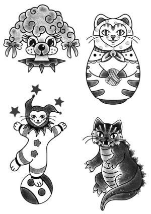 Image of Poodle/russiancat/circus/godzilla