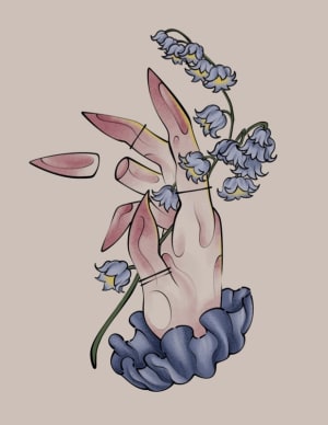 Image of Hand Holding Lily Of The Valley