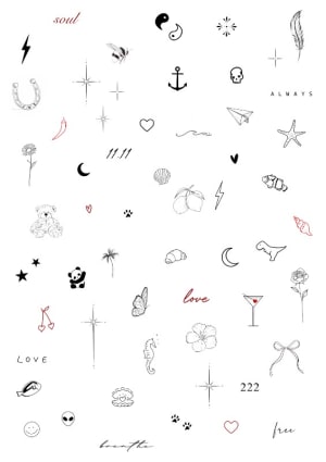 Image of tiny tattuu studio flash (1 - 2 tattoos per session/30 mins)