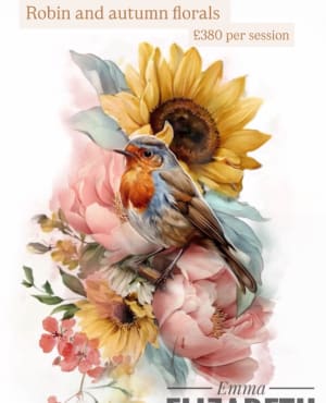 Image of Robin and autumn florals (priced per session)