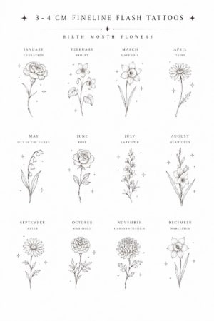 Image of Birth flowers minis (3-5cm)