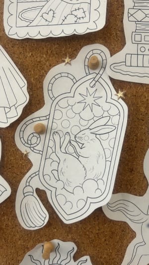 Image of Sleepy hare book mark. 15cms.