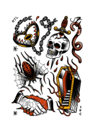 Image of Large colour or black trad flash sheet 