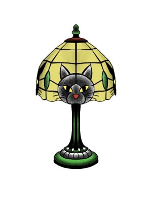 Image of Stained Glass Cat Lamp