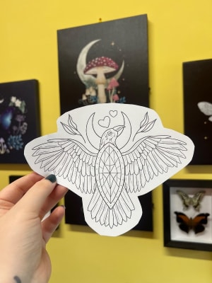 Image of Crystal Bird with Moon🌙🐦‍⬛