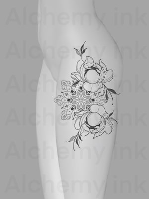 Image of Floral hip tattoo 