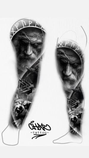 Image of Viking sleeve (will require multiple day sessions) (price is per session)