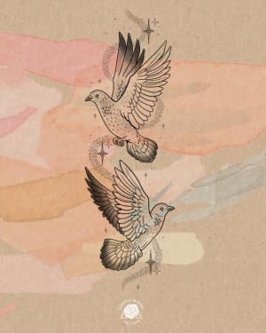 Image of Cosmic Pigeons // Approx. 28 x 9 cm 