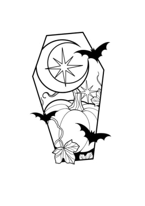 Image of Moon pumpkin coffin 