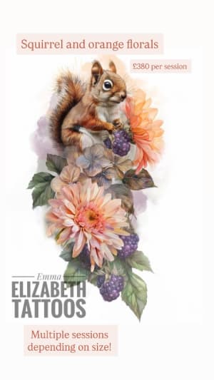 Image of Squirrel and Orange florals (priced per session)