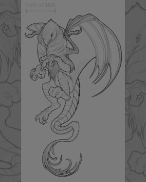 Image of Pigeon Dragon (Black&Grey)