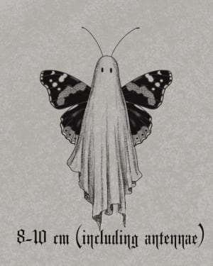 Image of Red Admiral Butterfly Ghost (Please choose a size)