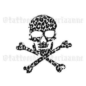Image of Leopard print Skull and Crossbones