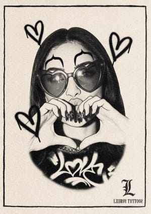 Image of Love - Modern Chicano inspired piece, ideal for arm or leg, potentially chest - one day session