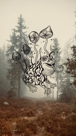 Image of Psychedelic forest frog