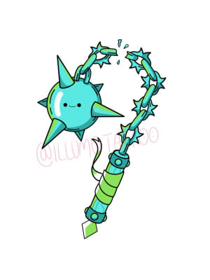 Image of Blue and green flail