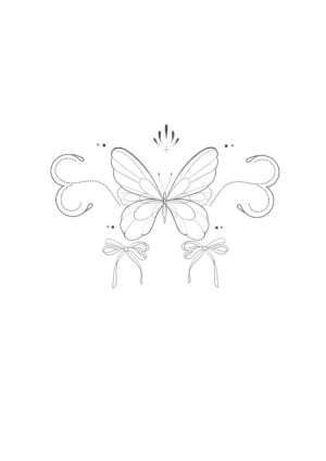 Image of Butterly- arms,legs or back only. Can be black/pink or both